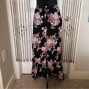 Xhilaration Hi-Lo Floral Maxi Skirt Womens Size L Boho Gypsy